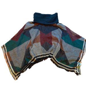 Free People Women's Turtleneck Sweater Poncho One Size